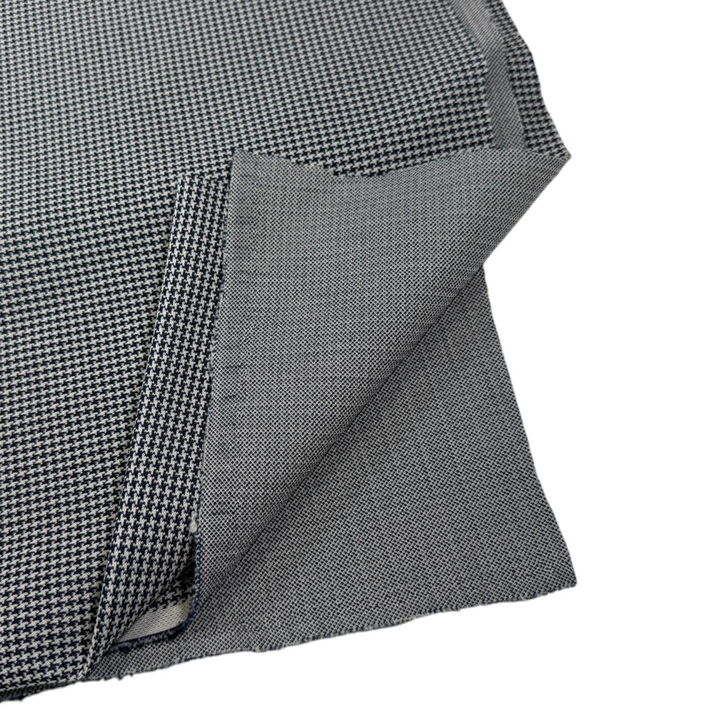 Navy Blue White Houndstooth Check Fabric 2 Pieces Sewing Crafting Dark Academia - Picture 7 of 10